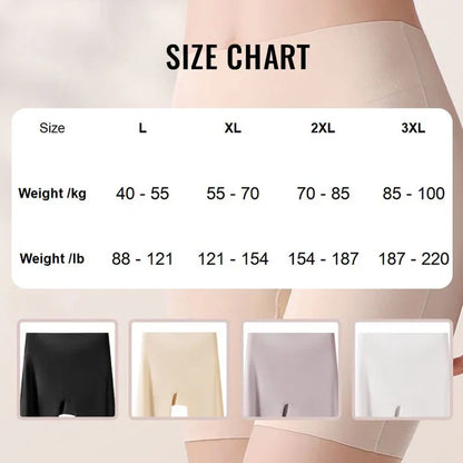 Women High-waist Ice Silk Underwear with Tummy-control Hip-lifting