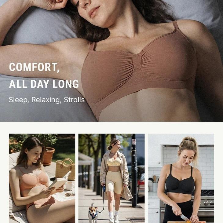 Women's Wireless Bra Comfort Bralettes No Underwire Unlined Cami Bra Seamless Tshirt Bras Sports Bra Bralette Basic Comfortable Fit Womenswear Everyday Up to 44DD