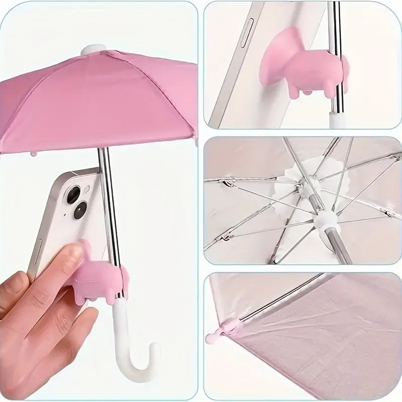sunshade phone umbrella, UV protection phone umbrella with suction cup universal adjustable cute stand