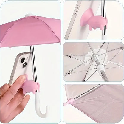 sunshade phone umbrella, UV protection phone umbrella with suction cup universal adjustable cute stand