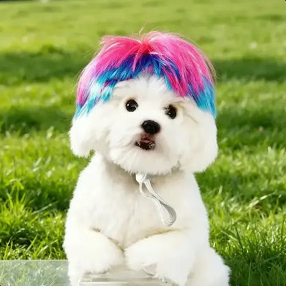 Adorable Appearance Pet Short Hair Wig Headband - Cute and Playful All Seasons Fun Accessory for Dogs & Cats, Valentine's Day Gift