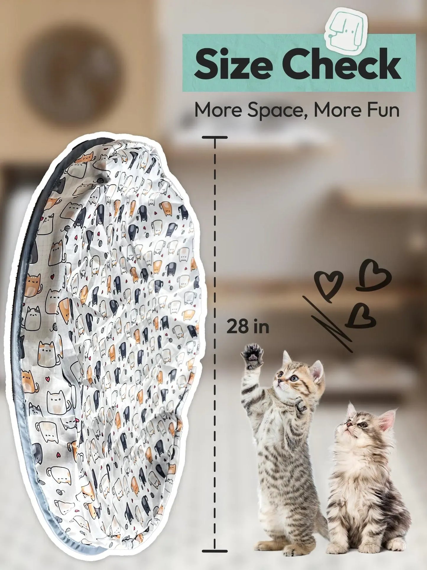 Interactive Cat Toy for Indoor Cats with automatic motion sensor, rechargeable moving ball and hide-and-seek mat