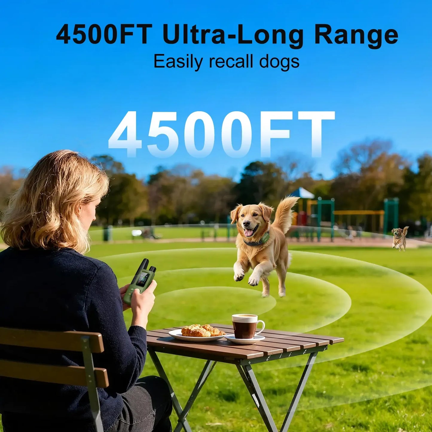 Jugbow Dog Collar 2 Dogs 4500FT Dog Training Collar with Remote, IPX7 Waterproof E Collar for Dogs Training Outdoor Rechargeable Collars for Dogs (10-120lbs)