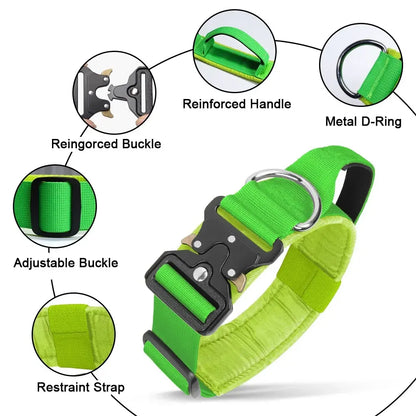 Adjustable Fit Dog Collar for Medium to Large Dogs, German Shepherd Accessories, High-Strength Metal Buckle, Tactical Training Collar, Durable Material Pet Accessory