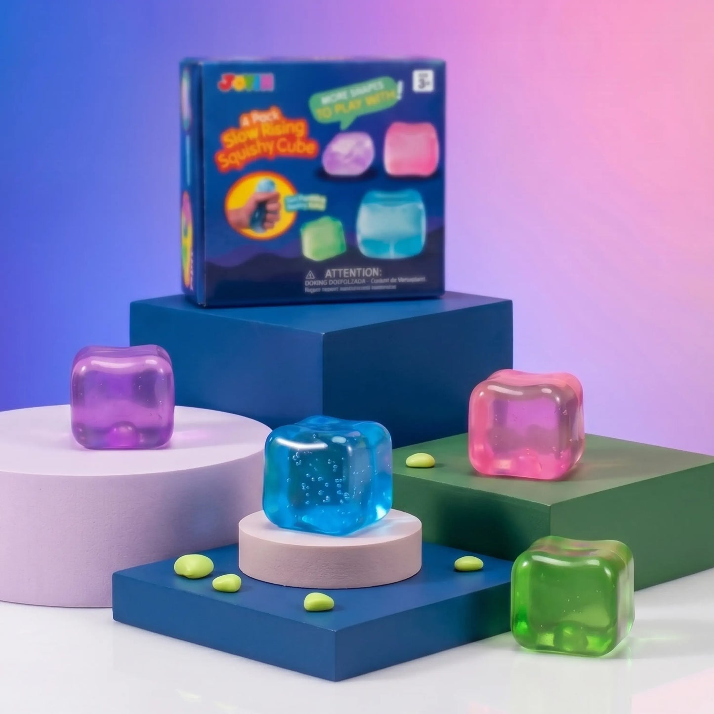 High Density Cube Fidget Toy, Stress Relief with Slow Rising Sensory Squishy Toys for Kids Adults