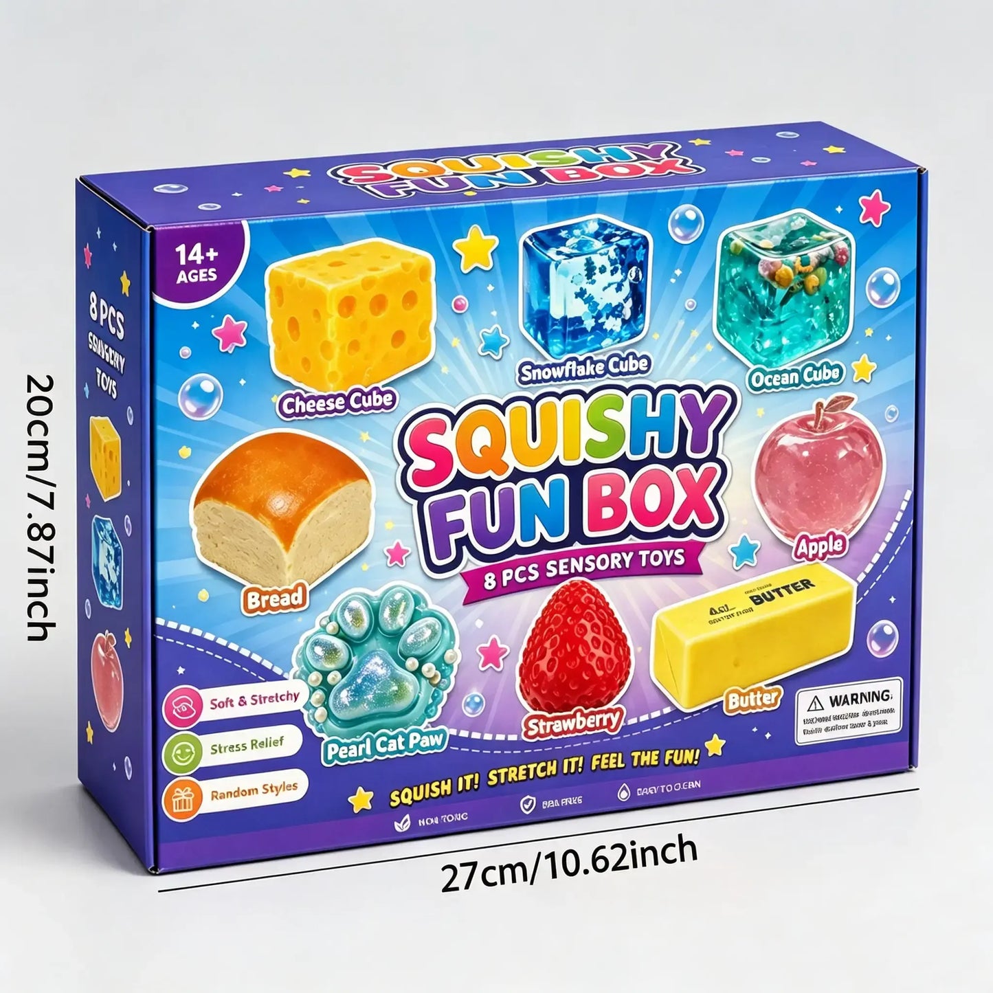 High Density Cube Fidget Toy, Stress Relief with Slow Rising Sensory Squishy Toys for Kids Adults