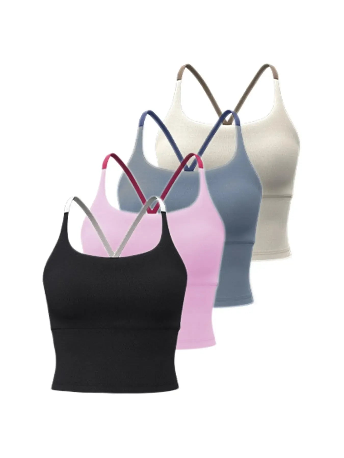 Sporty Women's Plain Criss Cross Sports Bra