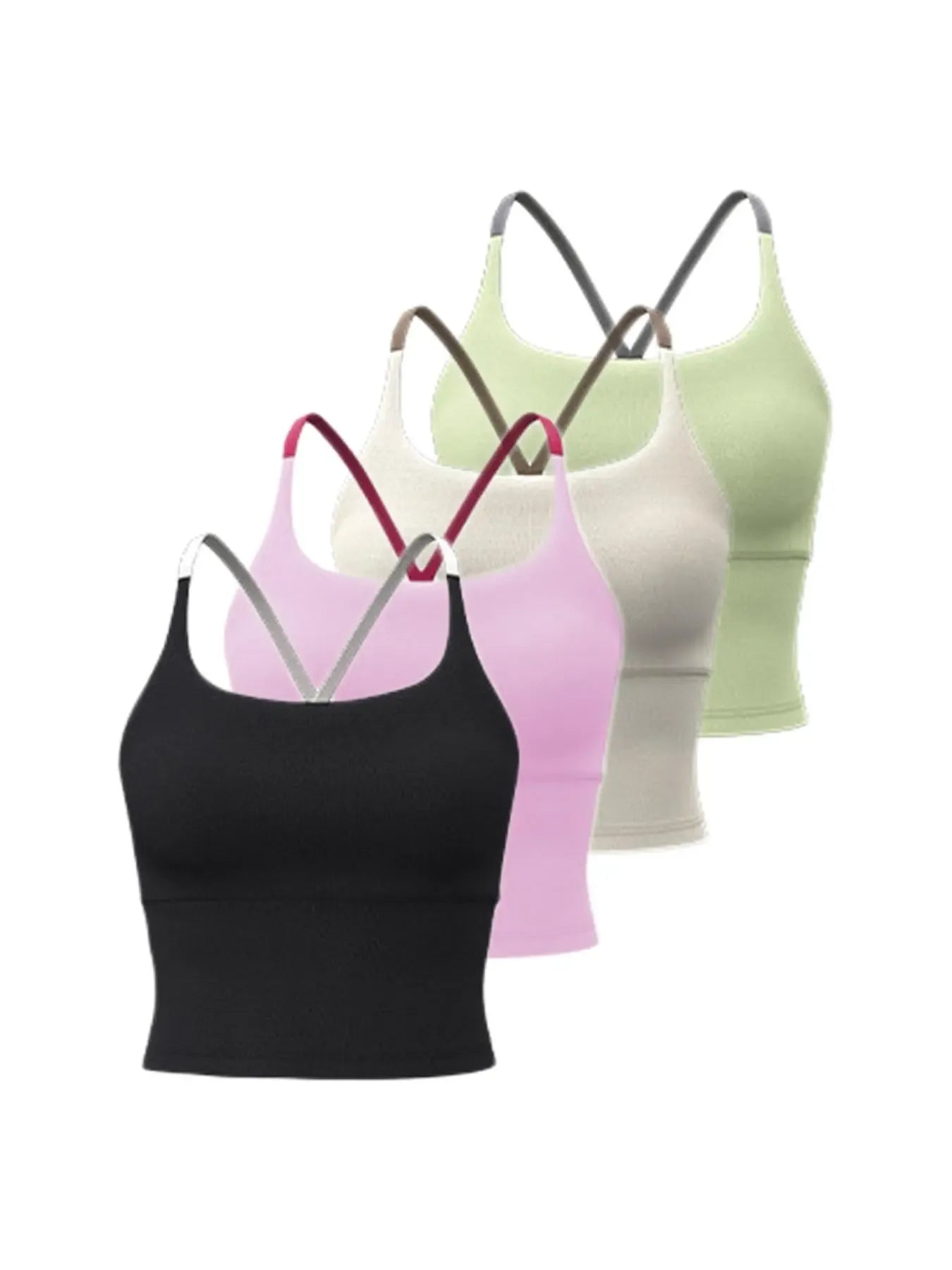 Sporty Women's Plain Criss Cross Sports Bra