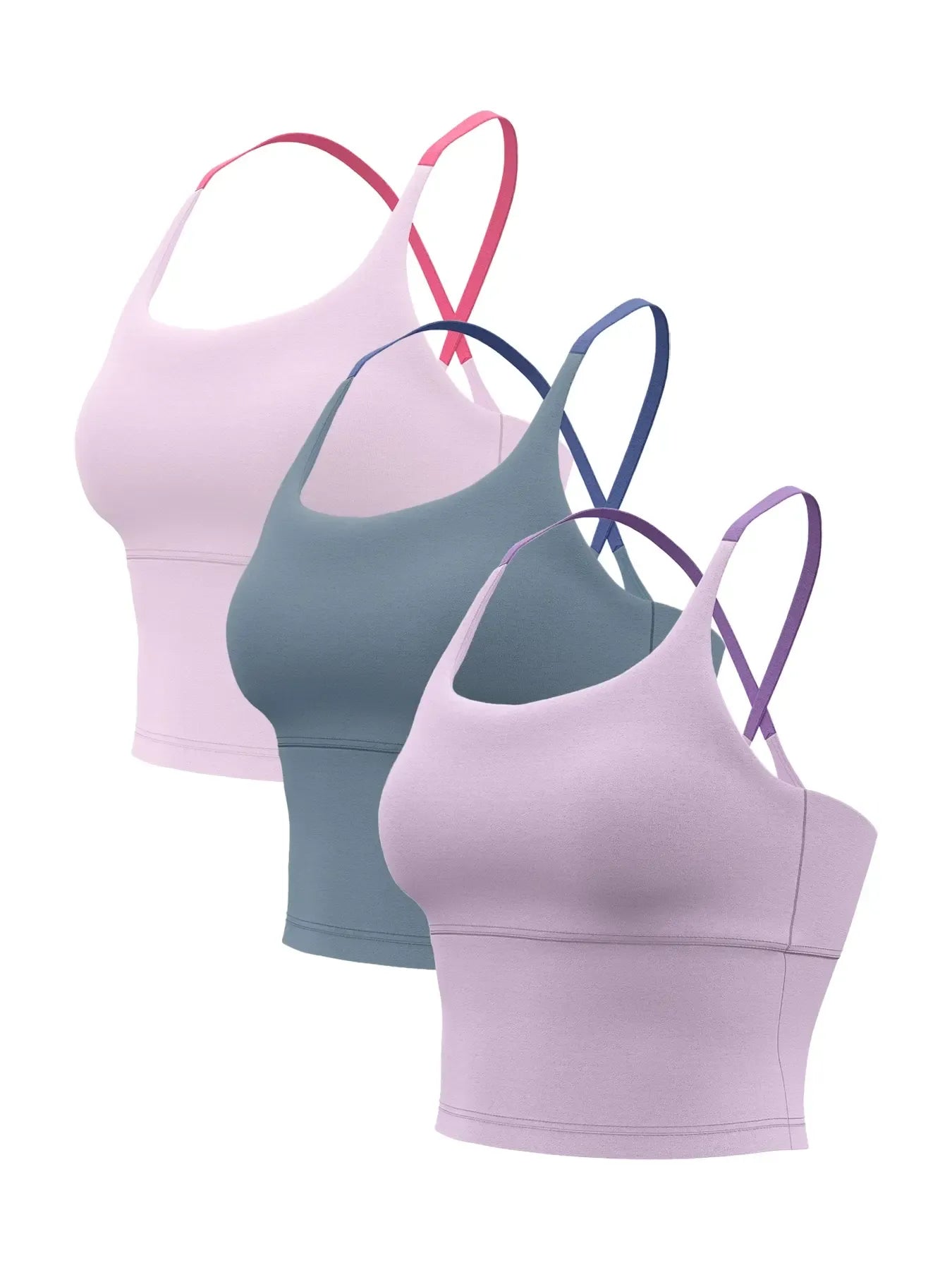 Sporty Women's Plain Criss Cross Sports Bra