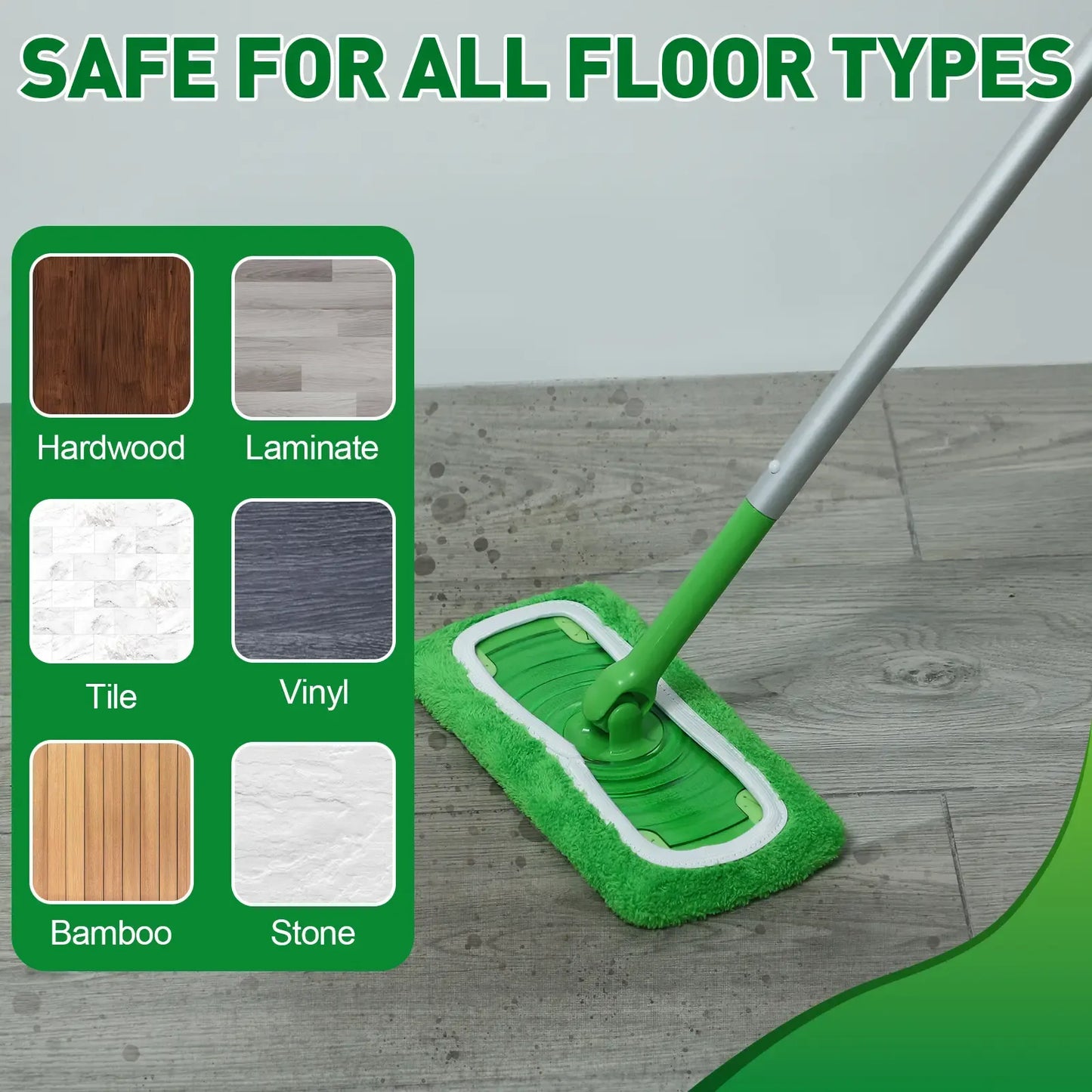 8Pcs Microfiber Mop Pads Compatible with  Mop Wet and Dry Flat mop Cover Replacement Reusable Sweeping pad Refills Handle Not Include