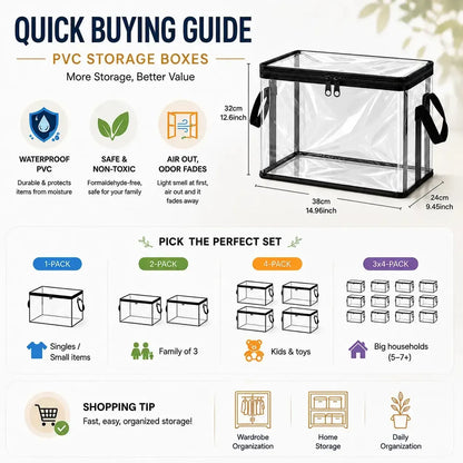 waterproof PVC  Large Clear Thick Plastic Storage Box