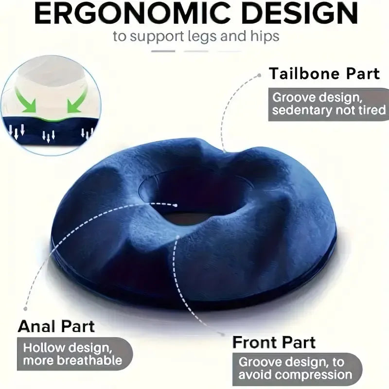 Memory Foam Donut Pillow, Sciatic Nerve Support Pad, Hemorrhoid Cushion, Tailbone Care Pad, Pregnant Women Seat Cushion, Yoga Leg Pillow