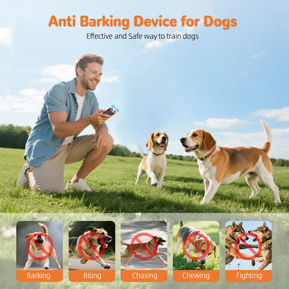 2026 Upgraded Ultrasonic Dog Bark Stopper with 30ft Range Anti-Bark Barking Silencer Rechargeable LED Flashlight User-Friendly Design