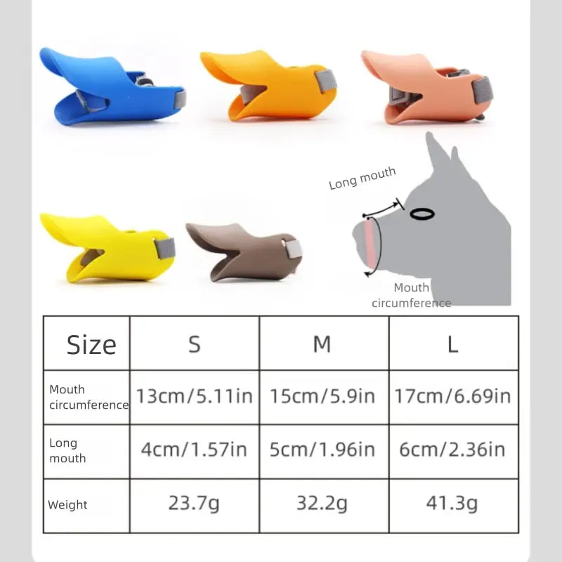 Funny Duck Bill Dog Muzzle | Anti-Biting & Barking Soft Silicone Pet Mouth Cover | Stop Dogs Eating Trash | Breathable Mask | Training Aid