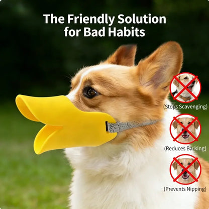 Funny Duck Bill Dog Muzzle | Anti-Biting & Barking Soft Silicone Pet Mouth Cover | Stop Dogs Eating Trash | Breathable Mask | Training Aid