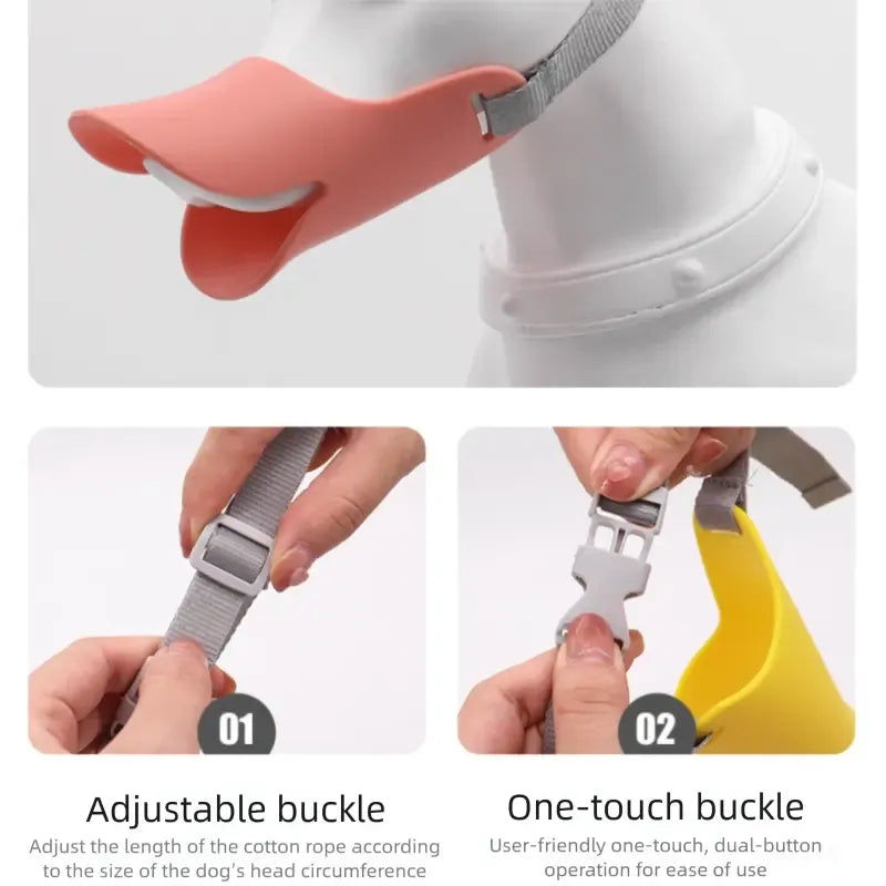 Funny Duck Bill Dog Muzzle | Anti-Biting & Barking Soft Silicone Pet Mouth Cover | Stop Dogs Eating Trash | Breathable Mask | Training Aid
