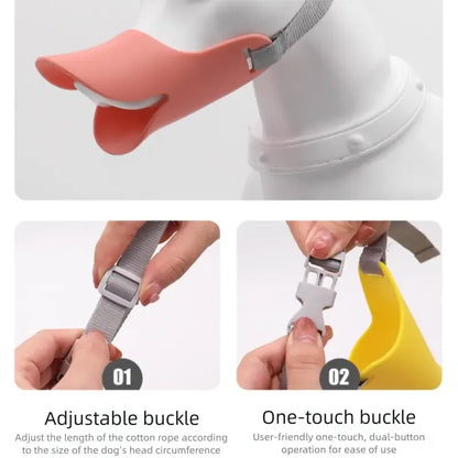 Funny Duck Bill Dog Muzzle | Anti-Biting & Barking Soft Silicone Pet Mouth Cover | Stop Dogs Eating Trash | Breathable Mask | Training Aid