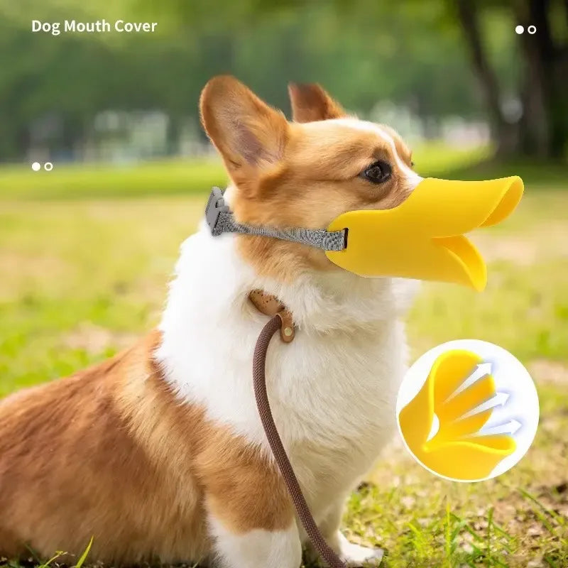 Funny Duck Bill Dog Muzzle | Anti-Biting & Barking Soft Silicone Pet Mouth Cover | Stop Dogs Eating Trash | Breathable Mask | Training Aid