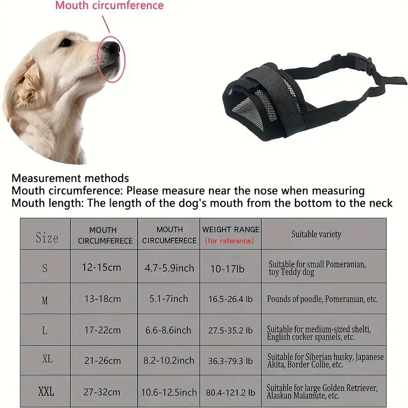 Dog Muzzle Anti-Bite Anti-Call Anti-Eating Breathable Pet Bark Stopper Dog Mask Anti-Pick Food Special for Medium and Large Dogs Comfortable and Non-Damaging to Mouth Training dog accessories