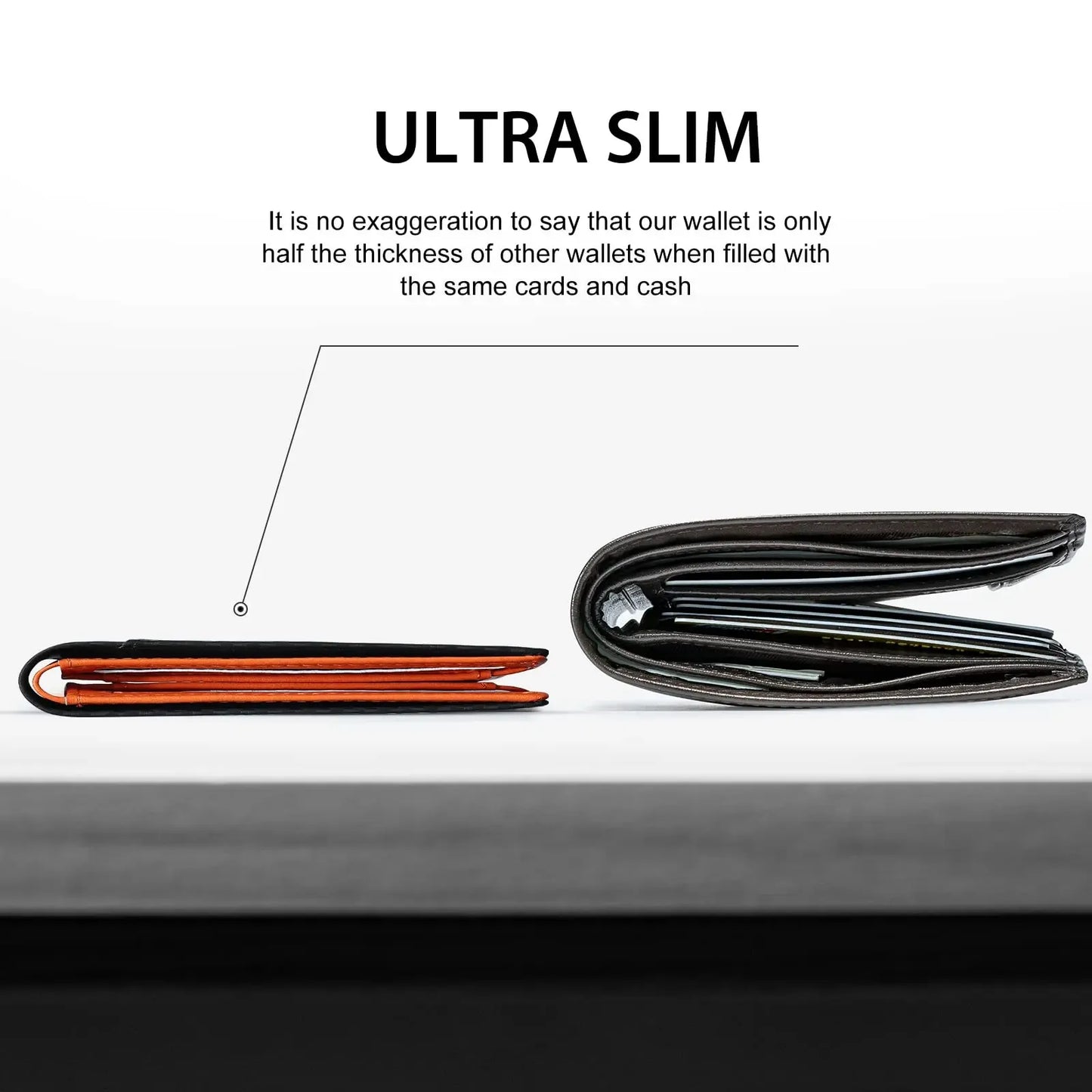 Slim Wallet for Men Rfid Blocking Leather Bifold Front Pocket Carbon Fiber Men's Money Clips Credit Card Holder With Gift Box