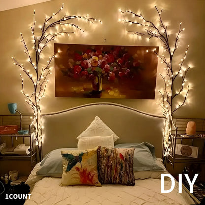 144 LED Branch Vine Light Decorative Flowers DIY Installation for Living Room Bedroom Outdoor Decoration