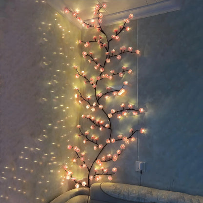 144 LED Branch Vine Light Decorative Flowers DIY Installation for Living Room Bedroom Outdoor Decoration