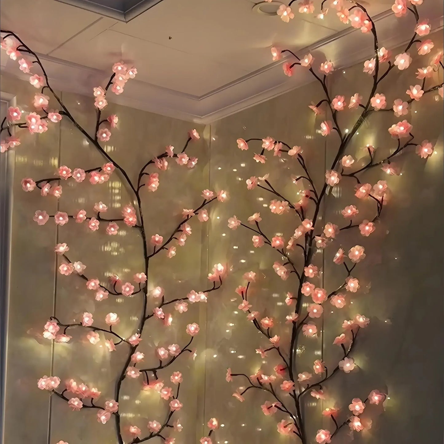 144 LED Branch Vine Light Decorative Flowers DIY Installation for Living Room Bedroom Outdoor Decoration
