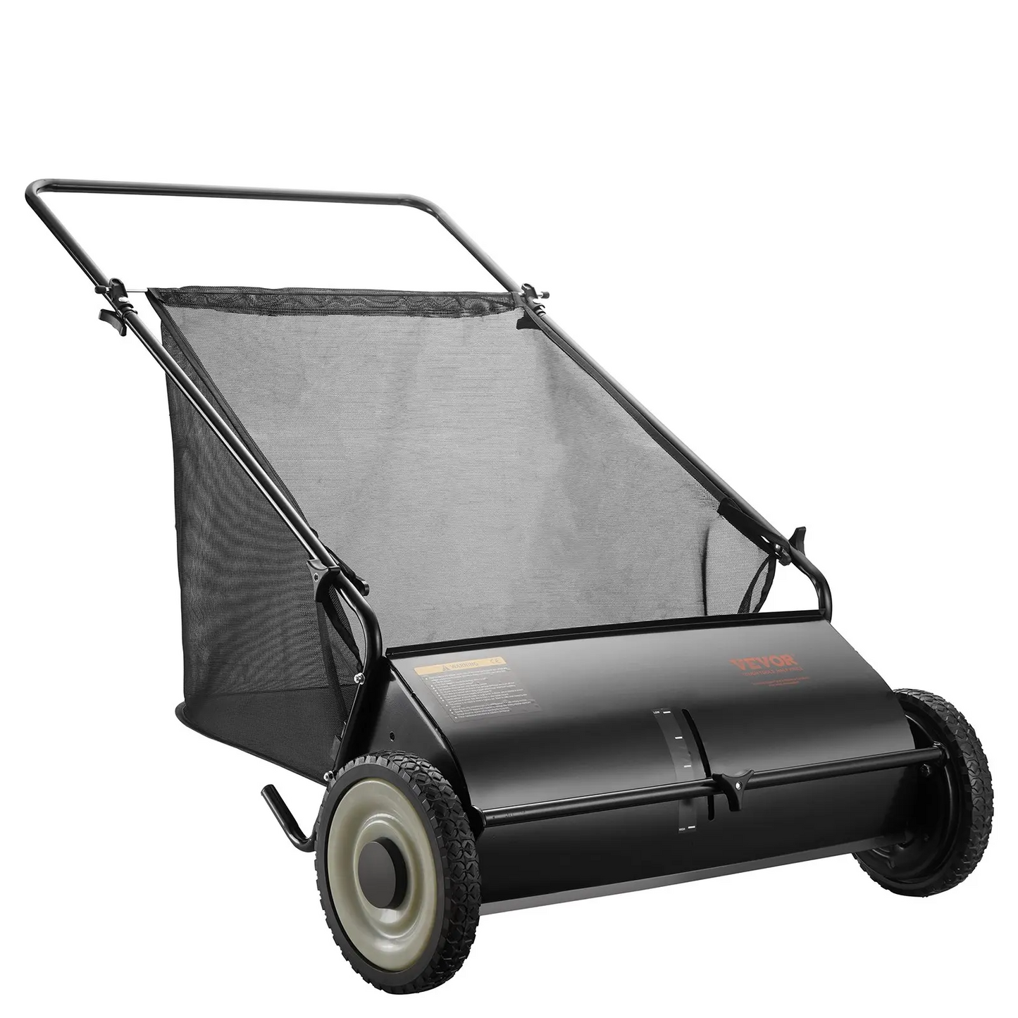 Push Lawn Sweeper 26 Inch Leaf & Grass CollectorStrong Rubber Wheels