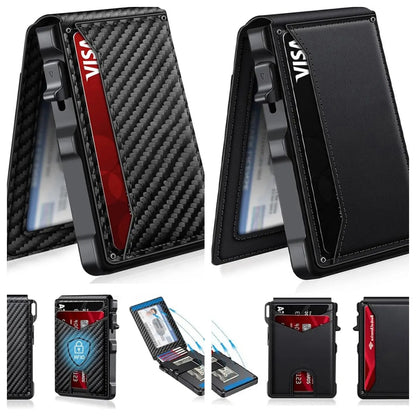 Aluminum Bifold Pop - Up,summerwins Minimalist Men’s Slim Wallet: 9 - 13 Cards, Money Clip