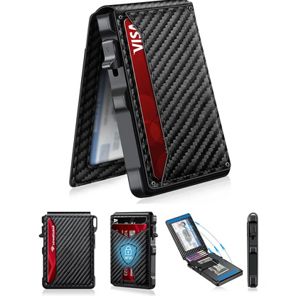 Aluminum Bifold Pop - Up,summerwins Minimalist Men’s Slim Wallet: 9 - 13 Cards, Money Clip