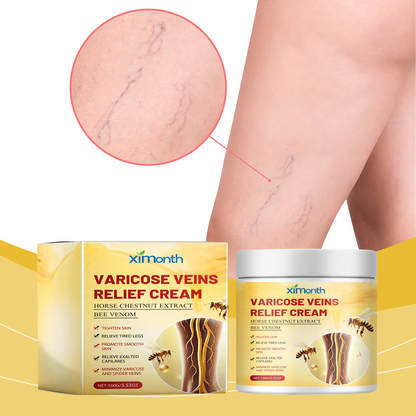Bee Venom Extract Varicose Veins Cream, Pain & Swelling Relief Body Lotion, 100g Moisturizer