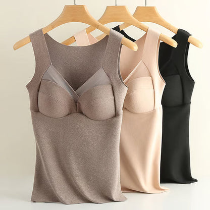 💓Thermal underwear with builat in chest pad