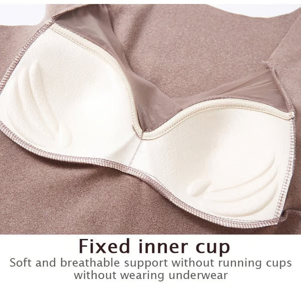 💓Thermal underwear with builat in chest pad