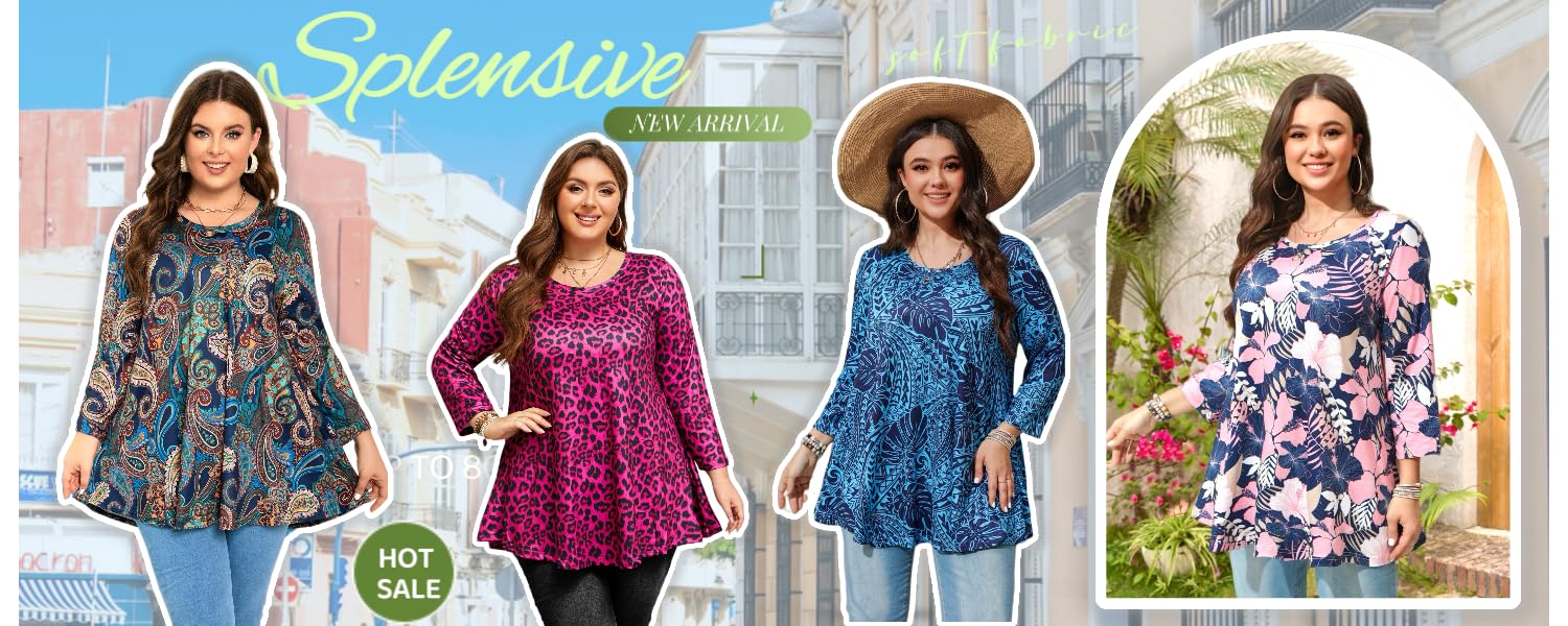 Splensive colorful printed tunics and seasonal styles