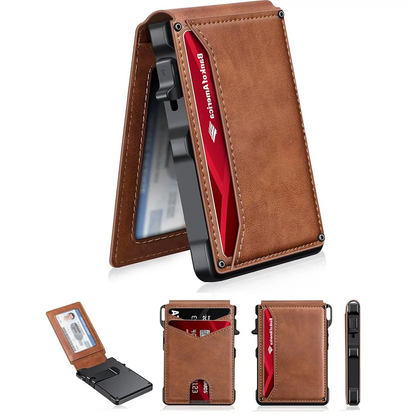 Aluminum Bifold Pop - Up,summerwins Minimalist Men’s Slim Wallet: 9 - 13 Cards, Money Clip
