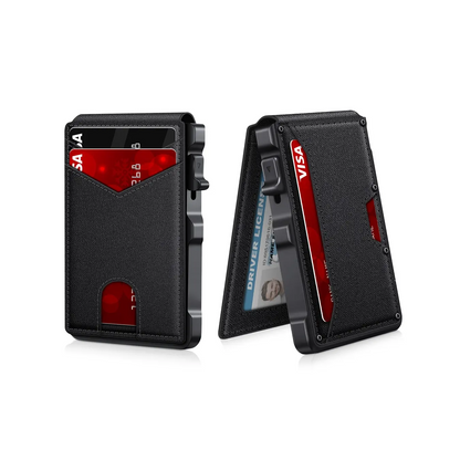 Aluminum Bifold Pop - Up,summerwins Minimalist Men’s Slim Wallet: 9 - 13 Cards, Money Clip