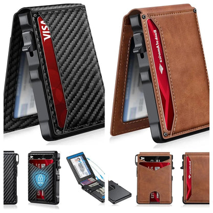 Aluminum Bifold Pop - Up,summerwins Minimalist Men’s Slim Wallet: 9 - 13 Cards, Money Clip