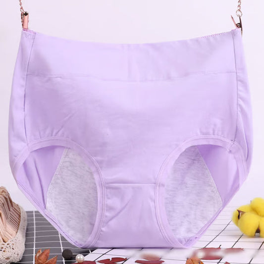 🔥-High waist plus size cotton antibacterial and leak-proof physiological underwear