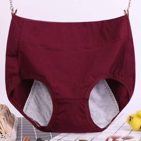 🔥-High waist plus size cotton antibacterial and leak-proof physiological underwear