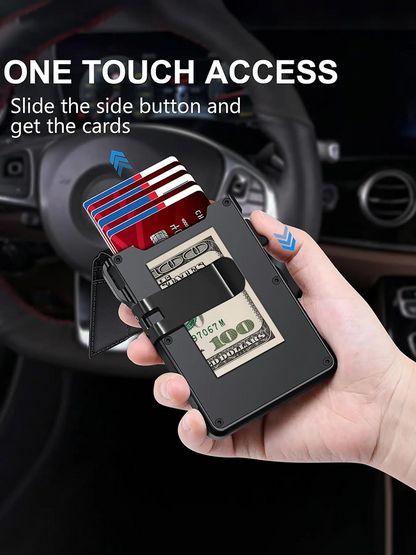 Aluminum Bifold Pop - Up,summerwins Minimalist Men’s Slim Wallet: 9 - 13 Cards, Money Clip