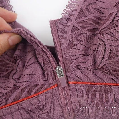 ⏰Nature Cotton Wireless Zipper Front Button Bra