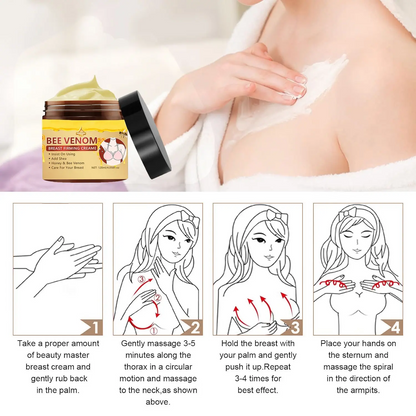 Hydrating and Moisturizing Nourishing Chest and Body Lotion with Shea Butter and Bee Venom Extract, Massage Cream Moisturizer for Women, 120 ml