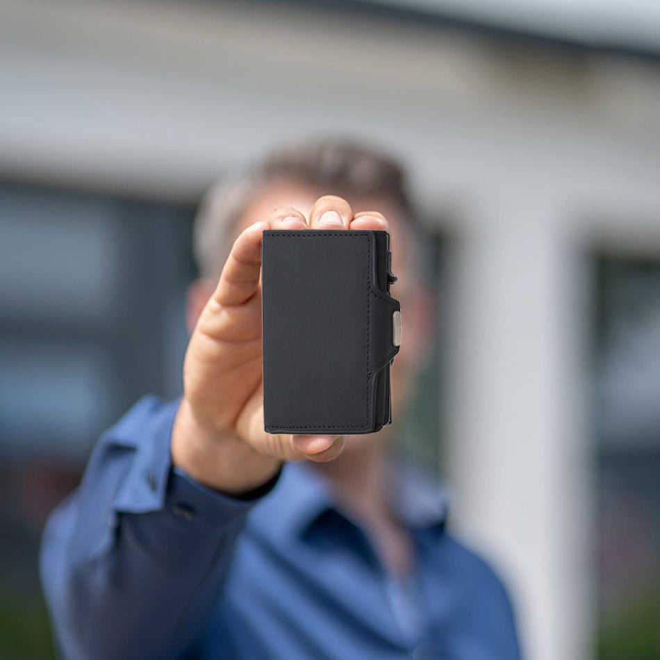 Men's SlimBlocking Aluminum Wallet, Business Design with Pop-Up Card Slots