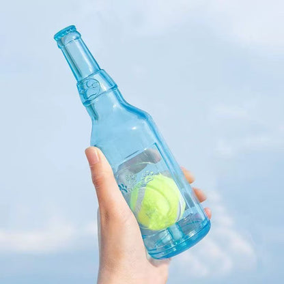 Beer Bottle Shaped Pet Toy, Squeaking Sound Making Toy, with Tennis Ball Inside, Fun Interactive Pet Toy, No Battery Required