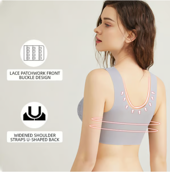 Bra For Women Front Closure 5D Beauty Back Sports Comfy Bra