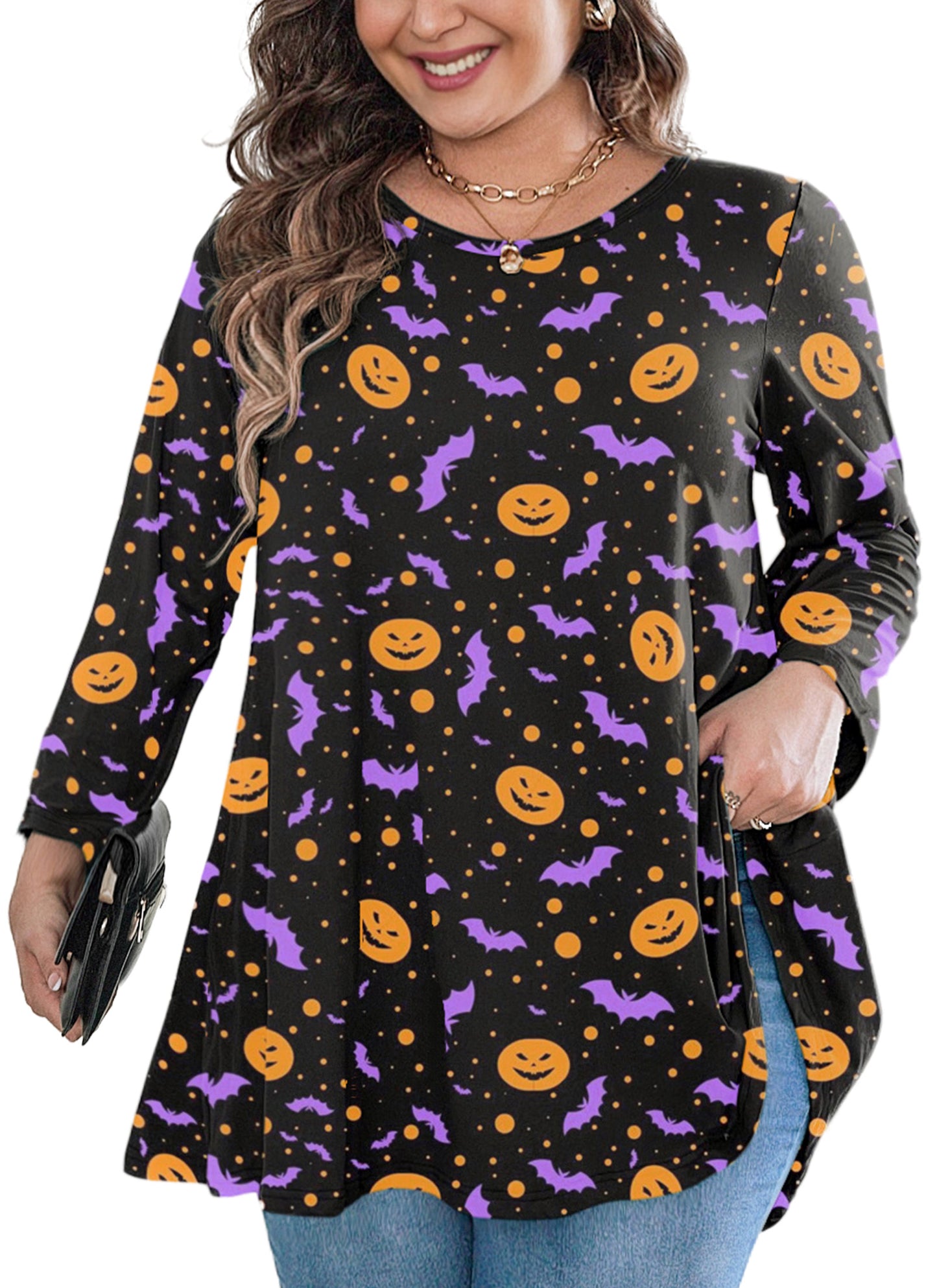 Womens Tops - Plus Size Tunics 3/4 Sleeve Loose Fit Dressy Casual Long Swing Flowy Lady Blouses Shirts Wear with Leggings Teals Blue Clothing A22 SATBD