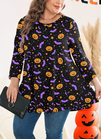 Womens Tops - Plus Size Tunics 3/4 Sleeve Loose Fit Dressy Casual Long Swing Flowy Lady Blouses Shirts Wear with Leggings Teals Blue Clothing A22 SATBD