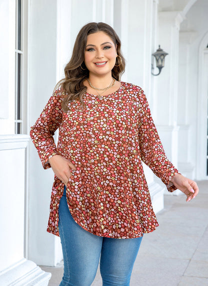 Womens Tops - Plus Size Tunics 3/4 Sleeve Loose Fit Dressy Casual Long Swing Flowy Lady Blouses Shirts Wear with Leggings Teals Blue Clothing A30 SATRF